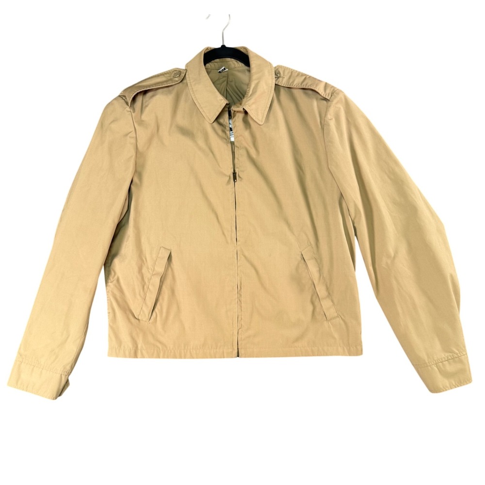 VTG‎ Blauer Tan Chore Jacket 42L USA Made Zip Front Workwear Utility Outerwear
